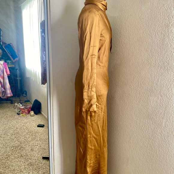 Young Fabulous and Broke Copper Silk Dress L - Picture 2 of 6